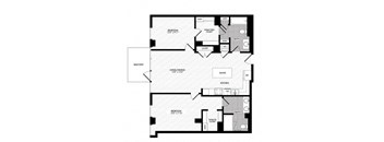 a floor plan of a 555 sq ft apartment