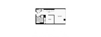 a floor plan of a small apartment with a white
