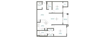 a schematic drawing of a floor plan of a house