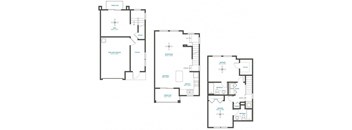 three plans of a floor plan of a house