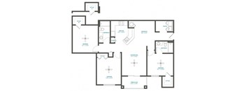 a schematic diagram of a floor plan of a house