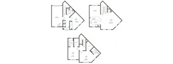 four different floor plans of a house with different floors and bedrooms