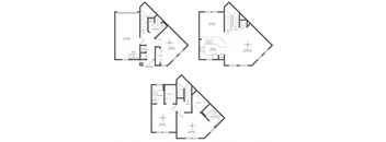 four different floor plans of a house with different floors and bedrooms