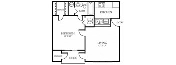 a floor plan of a house with bedrooms and a kitchen