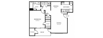 a floor plan of a house with a bedroom and a living room