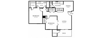 a floor plan of a house with a bedroom and a living room