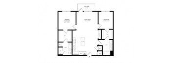 the diagram of the floor plan of the house with the furniture