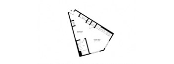 a floor plan of a bedroom floor plan with a bedroom and a bathroom
