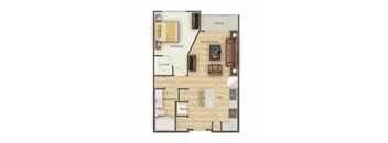 a floor plan of a house with a living room