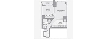 a floor plan of a residence with a bedroom