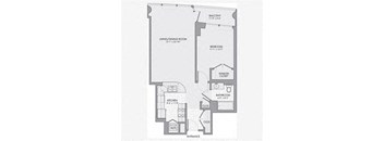 a floor plan of a 1 bedroom floor plan