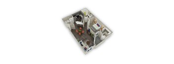 an image of a floor plan with a bedroom and a living room