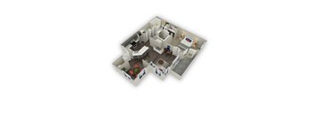 a floor plan with a bedroom and a living room