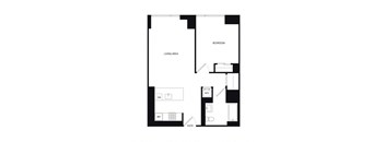 a floor plan of a unit with an open floor plan