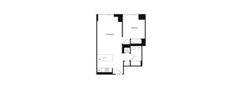 a floor plan of a unit with an open floor plan