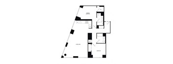 floor plan of the upper floor of a house with a triangular diagram of the floor