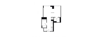a floor plan of a 1 bedroom floor plan with an attic and a loft