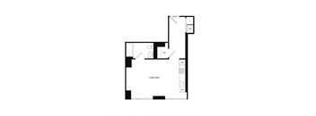 a floor plan of a small house with a loft