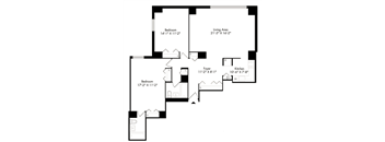 a floor plan of a house with two floors and a staircase