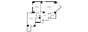 a floor plan of a house with two floors and a staircase