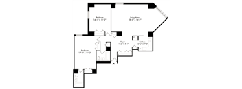 a floor plan of a house with a staircase going up the side