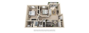 a 3 bedroom floor plan is shown in this illustration