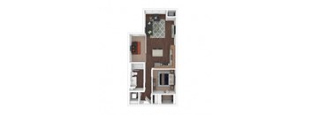 a floor plan with a bedroom and a bathroom