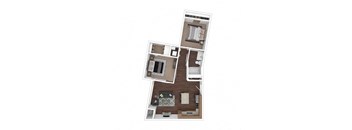 a floor plan with a bedroom and a living room