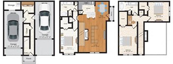 the floor plan of a house with different floors