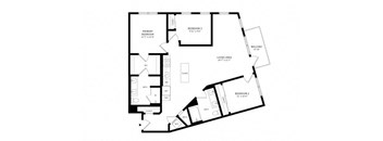 the blueprint of the floor plan of the house with the furniture