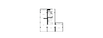 A black and white image of a floor plan for a house.