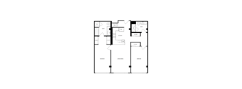 A black and white floor plan of a house with labeled rooms.