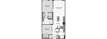 the floor plans of two bedroom apartments