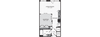 a floor plan of a bedroom apartment with a bedroom and a living room