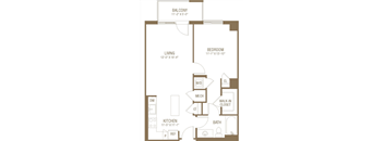 a floor plan of a room with a bathroom and a bedroom