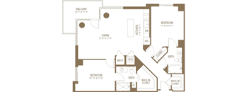 a floor plan of a home with a bedroom and a living room
