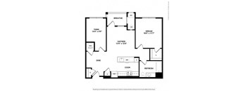 a floor plan of a house with bedrooms and a kitchen