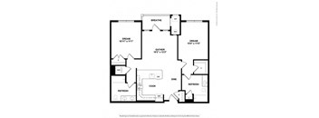 a floor plan of a living room and kitchen