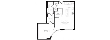A black and white image of a floor plan for a home.