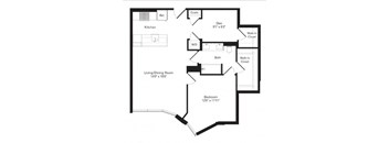 A black and white image of a floor plan for a home.