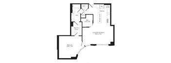 A black and white image of a house floor plan.