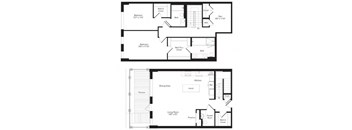 A set of three house floor plans showing different layouts.
