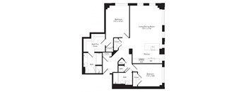 a black and white floor plan of a house