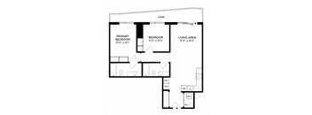 a floor plan of a house with a bedroom and a living room
