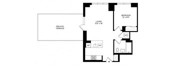 1AR Penthouse w/ Terrace South