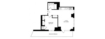 1BG Penthouse w/ Terrace North