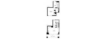 the floor plan of a small house is shown with two different floor plans