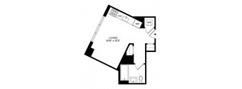 a floor plan of a small house with a loft