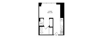 the floor plan of a small room with a closet