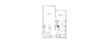 the first floor plan of a 1 bedroom apartment